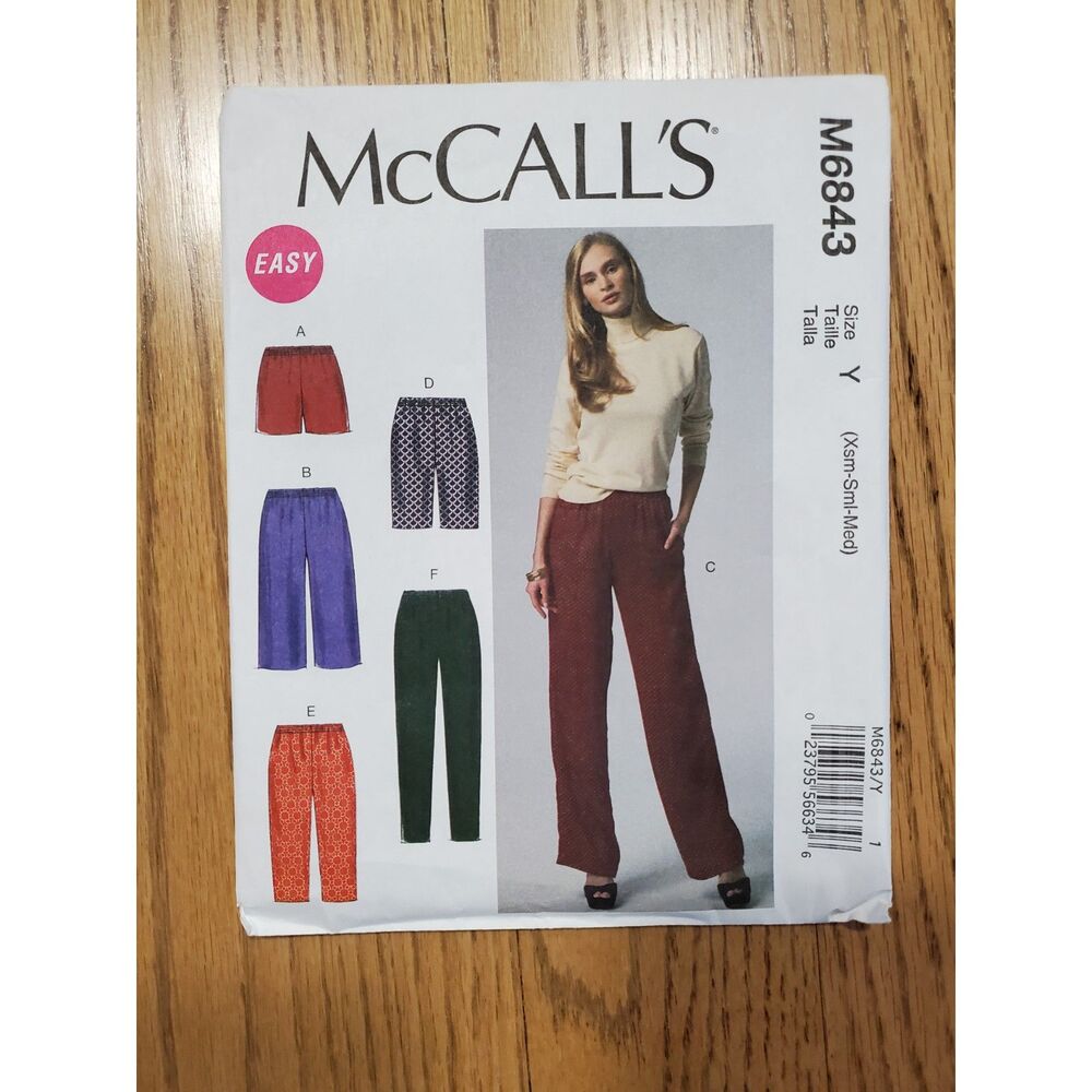 McCall's M6843 XS-S-M Sewing Pattern Pants and Shorts Already Cut